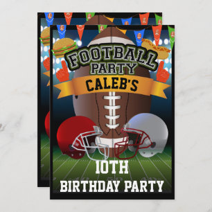 Invitation Football Field & Team Casques Anniversaire