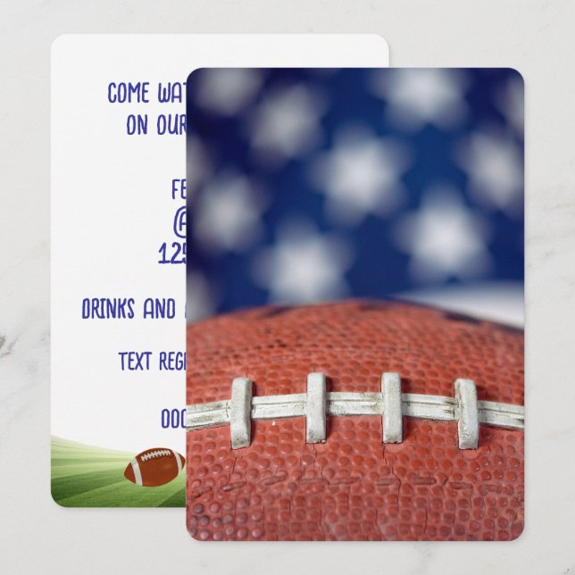 Invitation Football Game Party (Devant / Derrière)
