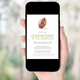 Invitation Football Game Watch Party Modern Simple