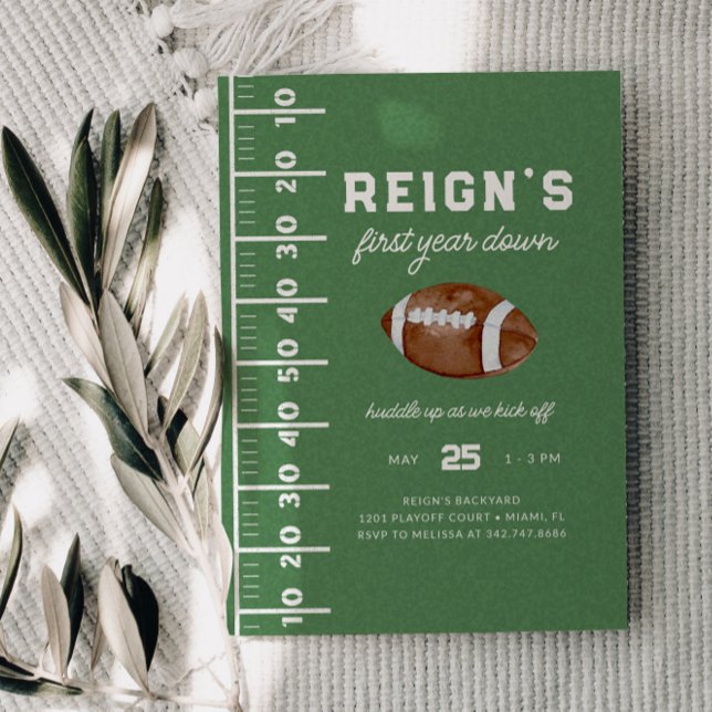 Invitation Football garçon première année bas 1er anniversair (Créateur téléchargé)