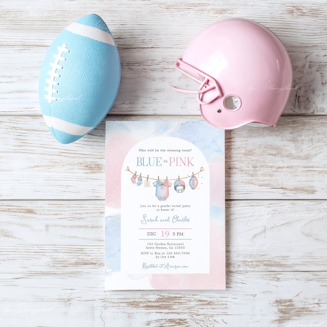Invitation Football Gender Reveal Party (Créateur téléchargé)