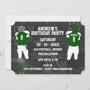 Invitation Football Grid Fer fête d'anniversaire
