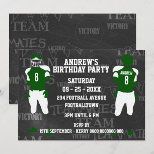 Invitation Football Grid Fer fête d'anniversaire