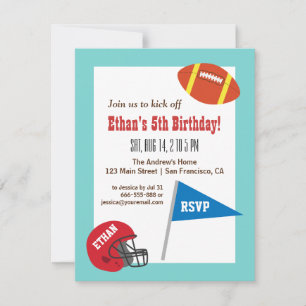 Invitation Football Helmet Sports Anniversaire de enfant Part