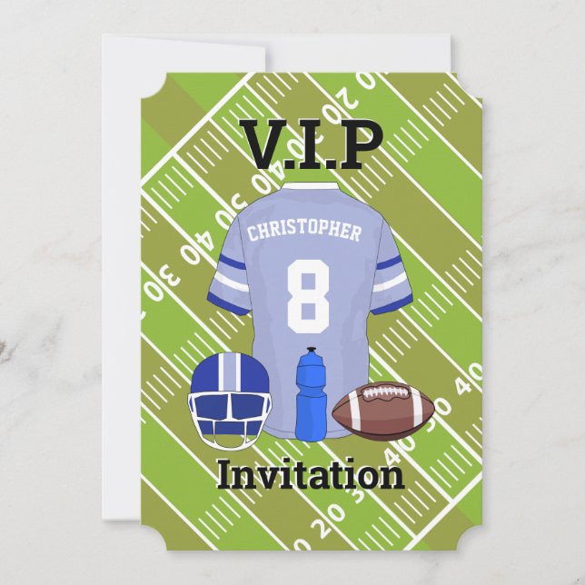 Invitation Football Jersey et pitch Anniversaire (Devant)