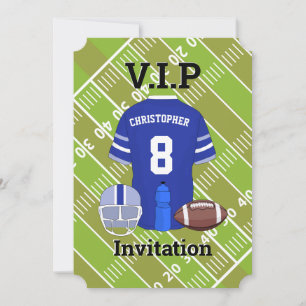 Invitation Football Jersey et pitch Anniversaire RB