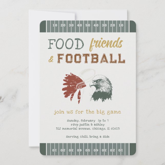 Invitation Football Jeu Night House Watch Party Adulte (Devant)