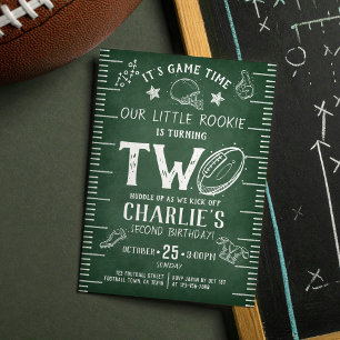 Invitation Football moderne Chalkboard Athlétisme 2e annivers