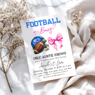 Invitation Football ou Bows Blue Rose garçon fille Genre Révé