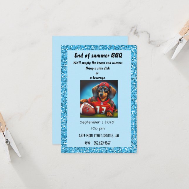 Invitation Football Party (Devant/Arrière en situation)