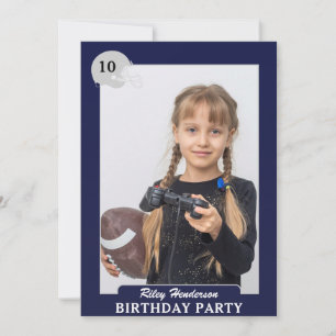 Invitation Football Photo Trading Card Anniversaire Invitatio