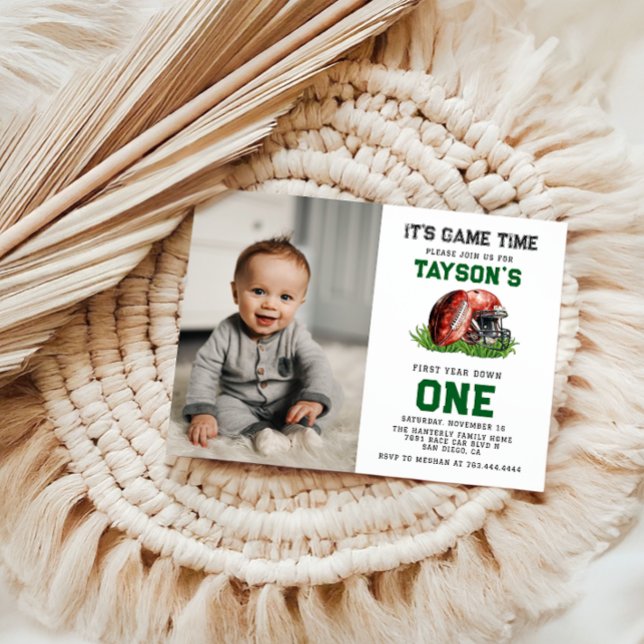 Invitation Football première année bas 1er anniversaire (Créateur téléchargé)