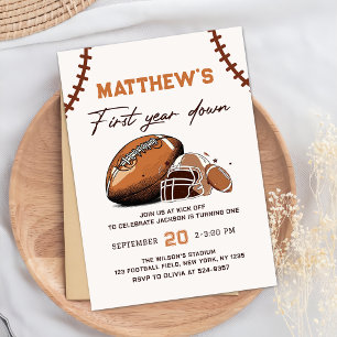 Invitation Football première année bas 1er anniversaire Invit