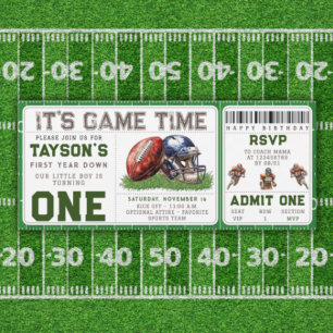 Invitation Football Première Année Down 1er Billet d'Annivers