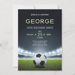 Invitation Football soccer garçon Anniversaire