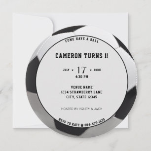 Invitation Football Soccer Sport 1er Anniversaire