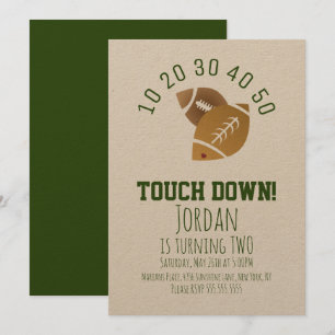 Invitation Football Sport TouchDown Tailgating Anniversaire K