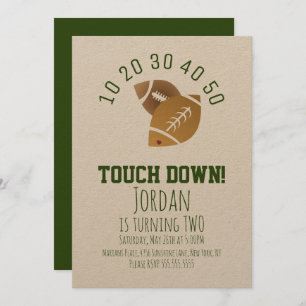 Invitation Football Sport TouchDown Tailging Anniversaire Kra