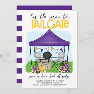 Invitation Football Tailgate Purple Gold change à N'IMPORTE Q