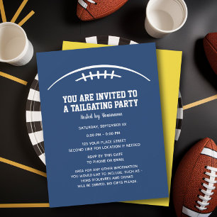 Invitation Football Tailgating Party - bleu jaune