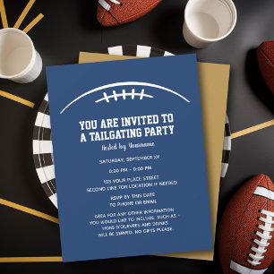 Invitation Football Tailgating Party - or bleu