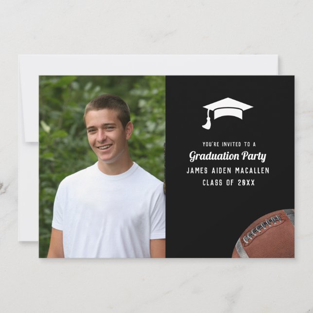 Invitation Football Thème Graduation Party (Devant)