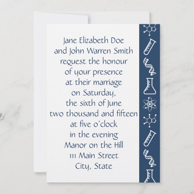 Invitation Forces Attrayantes dans l'Invitation de Mariage Na (Devant)