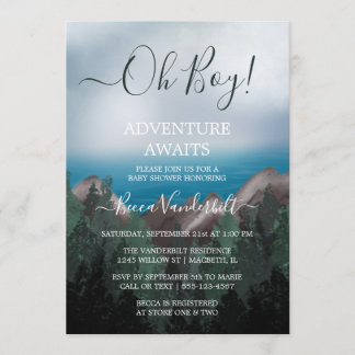 Invitation Forest Adventure Await Boy Baby shower