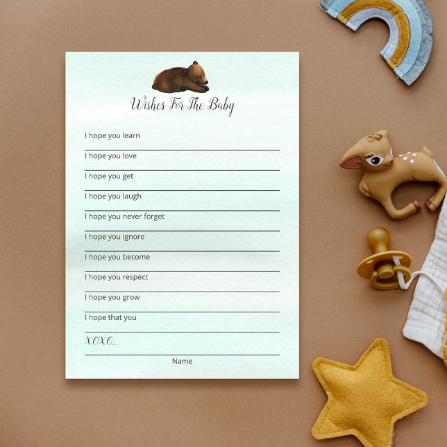 Invitation Forest Adventure Bears Wives For Baby Card (Créateur téléchargé)