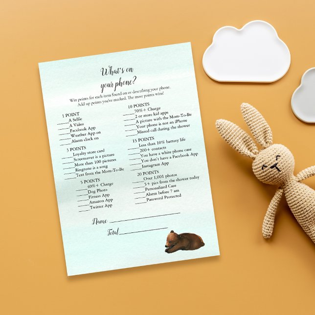 Invitation Forest Adventure What's On Your Phone Bears Game (Créateur téléchargé)