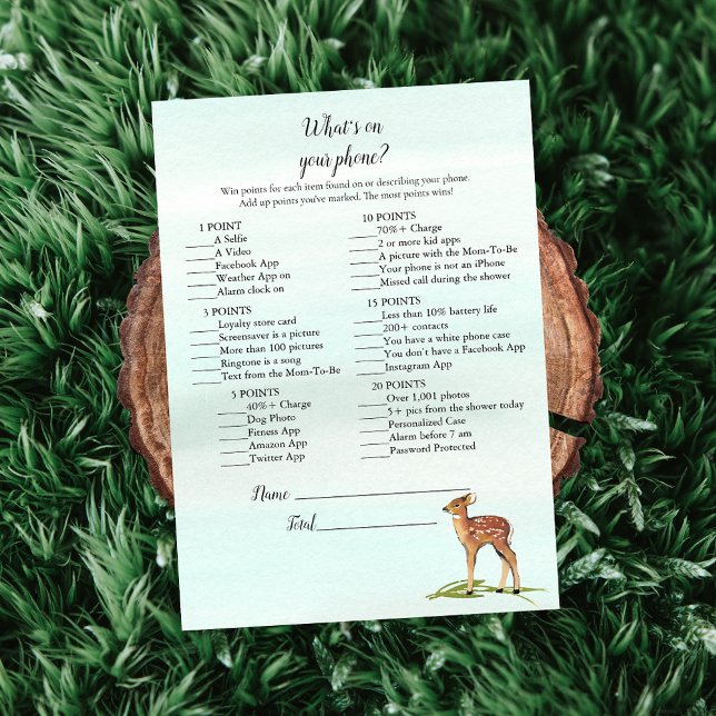 Invitation Forest Adventure What's On Your Phone Deers Game (Créateur téléchargé)