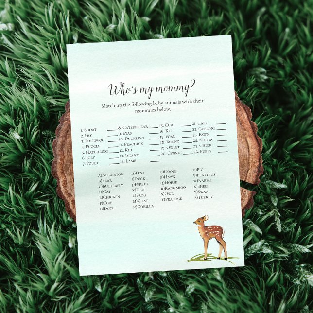 Invitation Forest Adventure Who's My Maman Deers Baby Game (Créateur téléchargé)