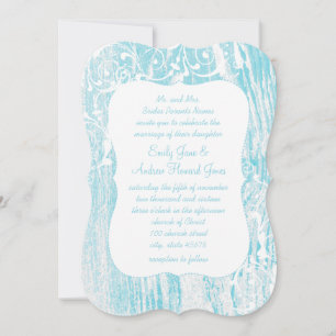 Invitation Forest Aqua Old Barn Mariage en bois