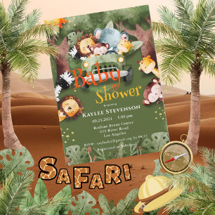 Invitation Forest Friends Safari Animaux Baby shower
