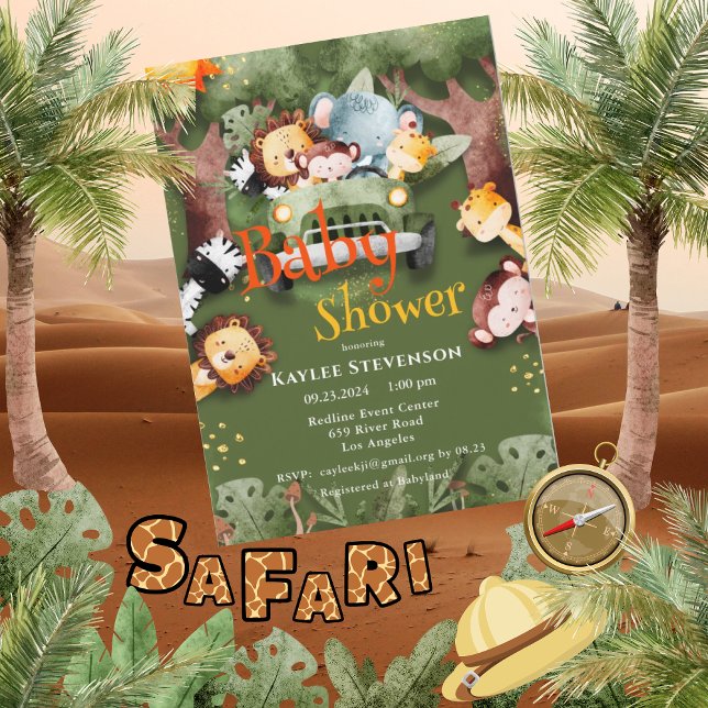 Invitation Forest Friends Safari Animaux Baby shower (Créateur téléchargé)