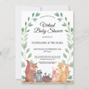 Invitation Forest Friends Woodland Baby shower virtuel