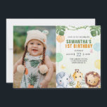 Invitation Forest Friends Woodland Enfants Photo Anniversaire<br><div class="desc">Enfants Photo Anniversaire Invitation</div>