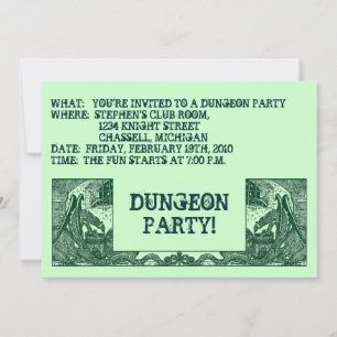 INVITATION FOREST GREEN DRAGONS & DUNGEONS ~INVITATION PARTY!