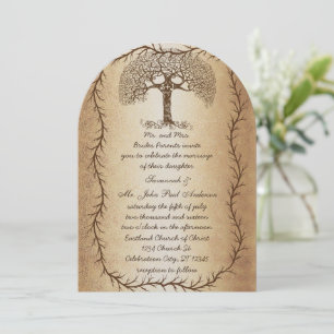 Invitation Forest Wedding Tree on Brown Paper Wedding