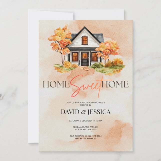 Invitation Forest Woodland Housewarming Party  (Devant)