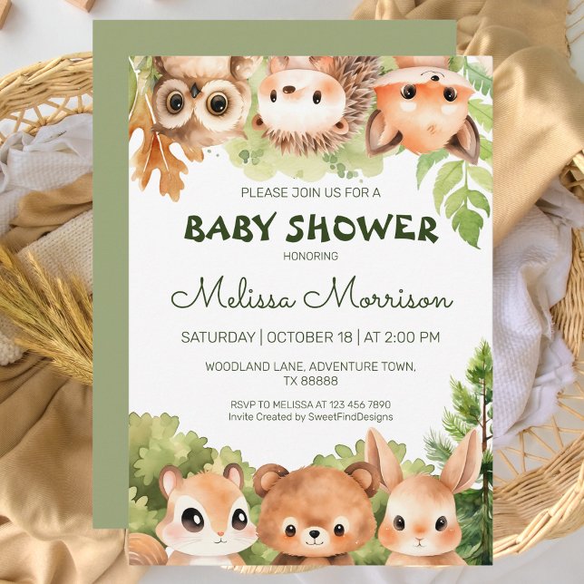 Invitation Forestland Créatures Aquarelle (Forestland Creatures Watercolor Invitation)