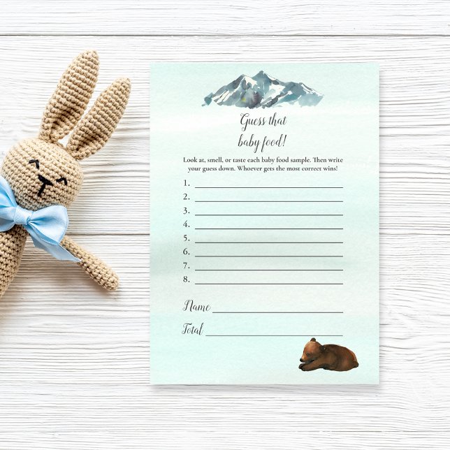 Invitation Forêt Aventure Devine Que Bébé Nourriture Ours Jeu (Créateur téléchargé)