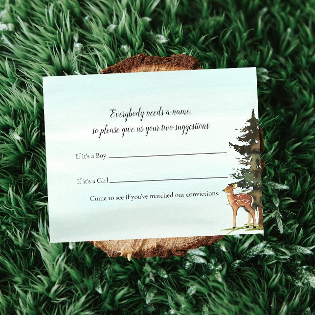 Invitation Forêt Aventure Nom du bébé Guess Deers Jeu (Créateur téléchargé)