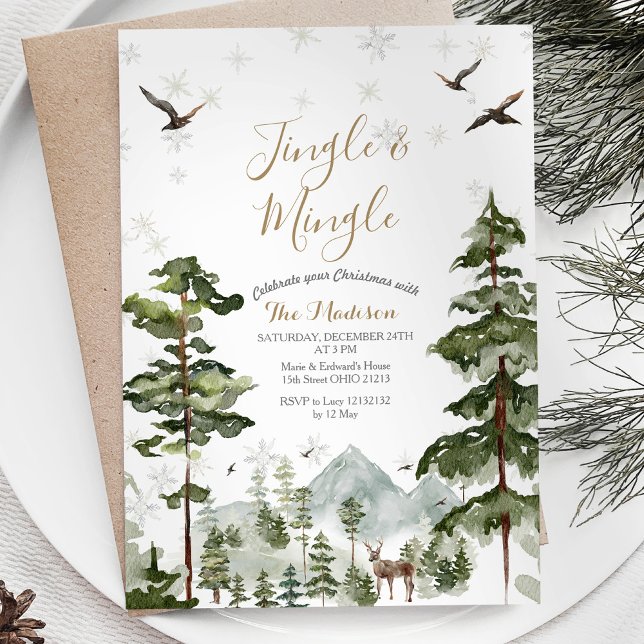 Invitation Forêt blanche de laine et d'animaux Jingle et Ming (Créateur téléchargé)