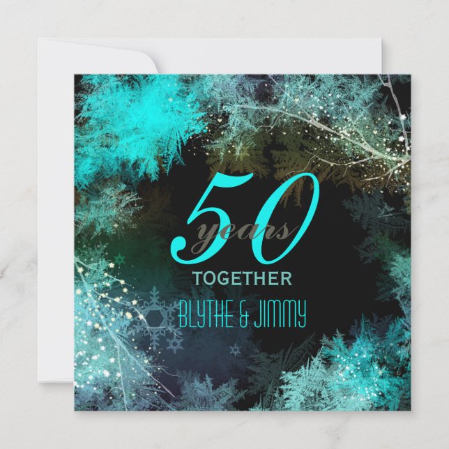 Invitation Forêt bleue 50e anniversaire de Mariage (Devant)
