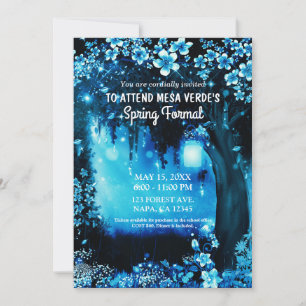 Invitation Forêt bleue enchantée de bois de fantaisie Promena