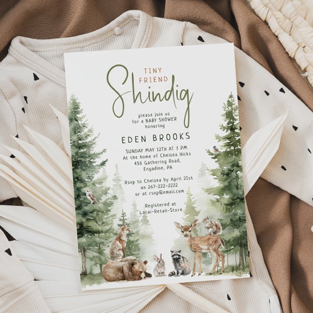 Invitation Forêt Bois Animaux Petit Ami Shindig (Créateur téléchargé)