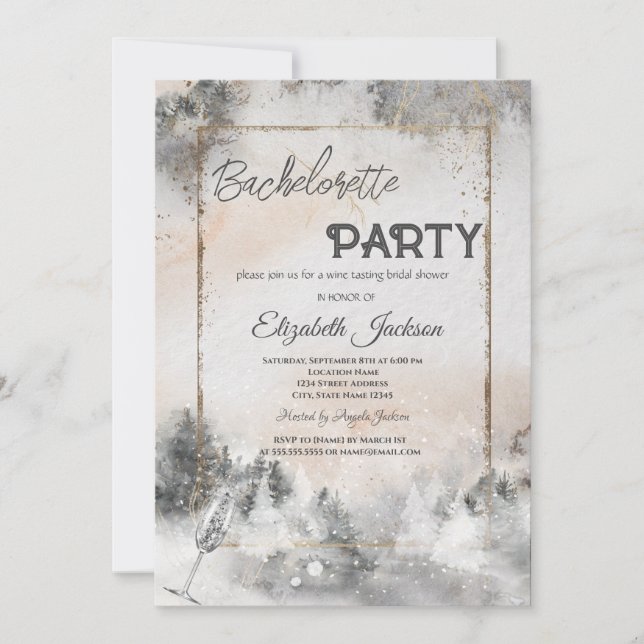 Invitation Forêt Boisée Bachelorette   (Devant)