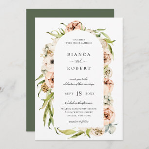 Invitation Forêt Botanique Arc Floral Mariage Invitat