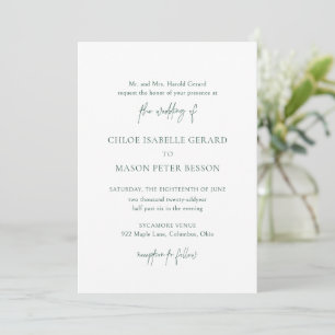 Invitation Forêt classique Green Mariage élégant